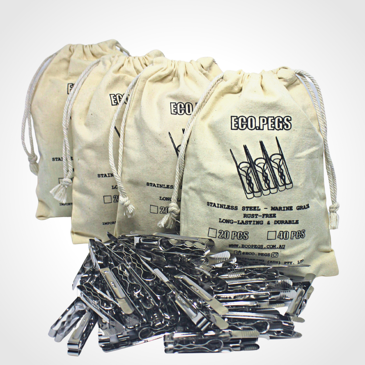 Steel Pags 160 Maxi Pack Stainless Steel Pegs | Eco.Pegs